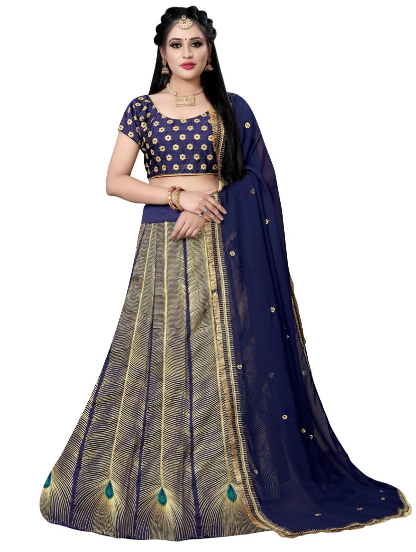 embroidered flared lehenga - 17558583 - Zoom Image - 1