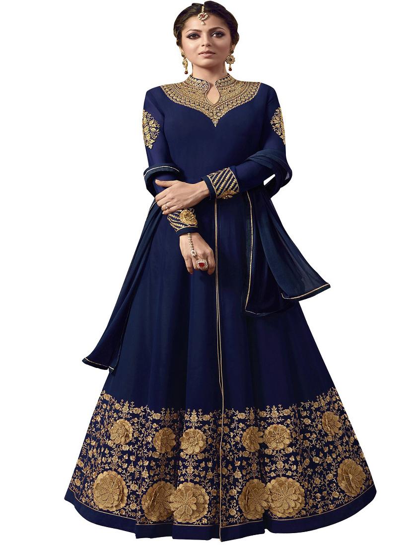 embroidered a-line gown - 17558590 - Zoom Image - 1