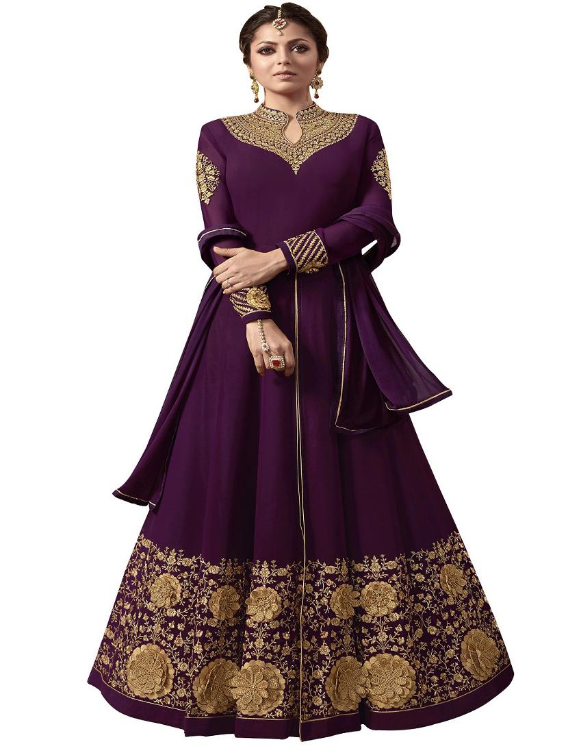 embroidered a-line gown - 17558591 - Zoom Image - 1