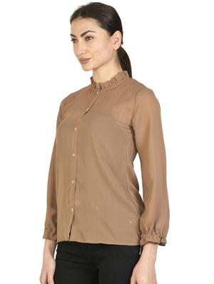 mandarin neck solid top - 17559021 - Standard Image - 2