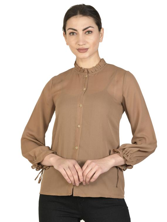 mandarin neck solid top - 17559021 - Zoom Image - 1