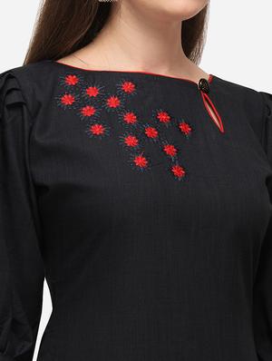 black cotton straight pant suits unstitched suit - 17559029 - Standard Image - 4