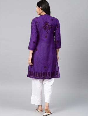 chikankari straight kurta - 17559062 - Standard Image - 3