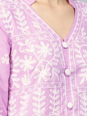 chikankari straight kurta - 17559064 - Standard Image - 3