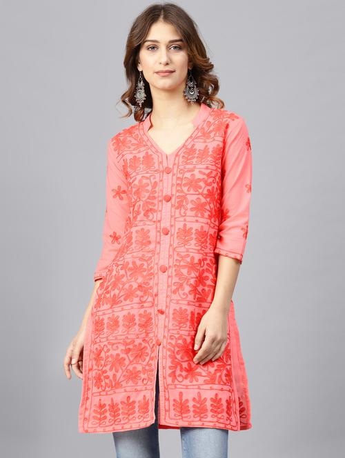 chikankari straight kurta - 17559066 - Standard Image - 1
