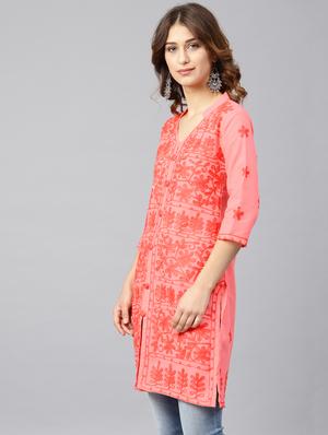 chikankari straight kurta - 17559066 - Standard Image - 2