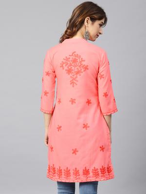 chikankari straight kurta - 17559066 - Standard Image - 3