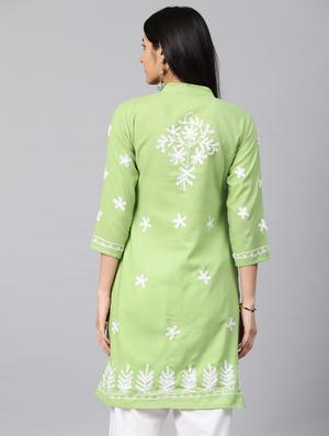 chikankari straight kurta - 17559067 - Standard Image - 3