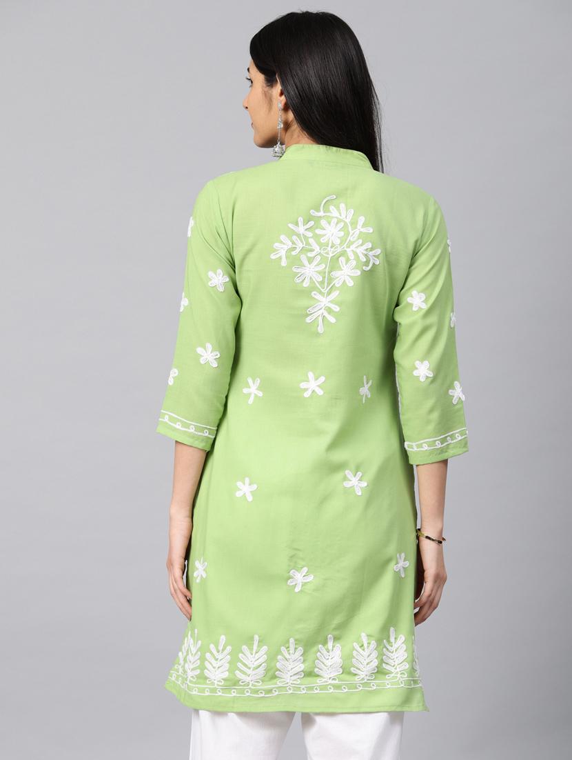 chikankari straight kurta - 17559067 - Zoom Image - 3