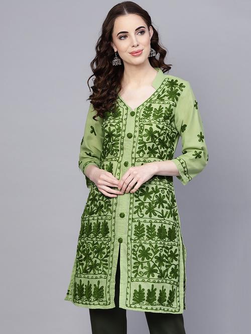 chikankari straight kurta - 17559068 - Standard Image - 1