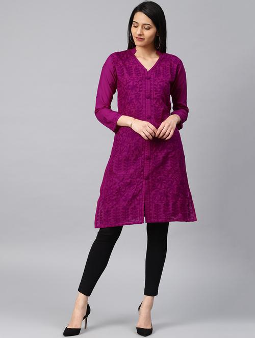 chikankari straight kurta - 17559069 - Standard Image - 1