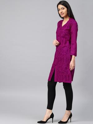 chikankari straight kurta - 17559069 - Standard Image - 2