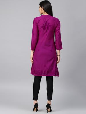 chikankari straight kurta - 17559069 - Standard Image - 3