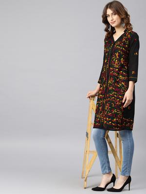 chikankari straight kurta - 17559071 - Standard Image - 4
