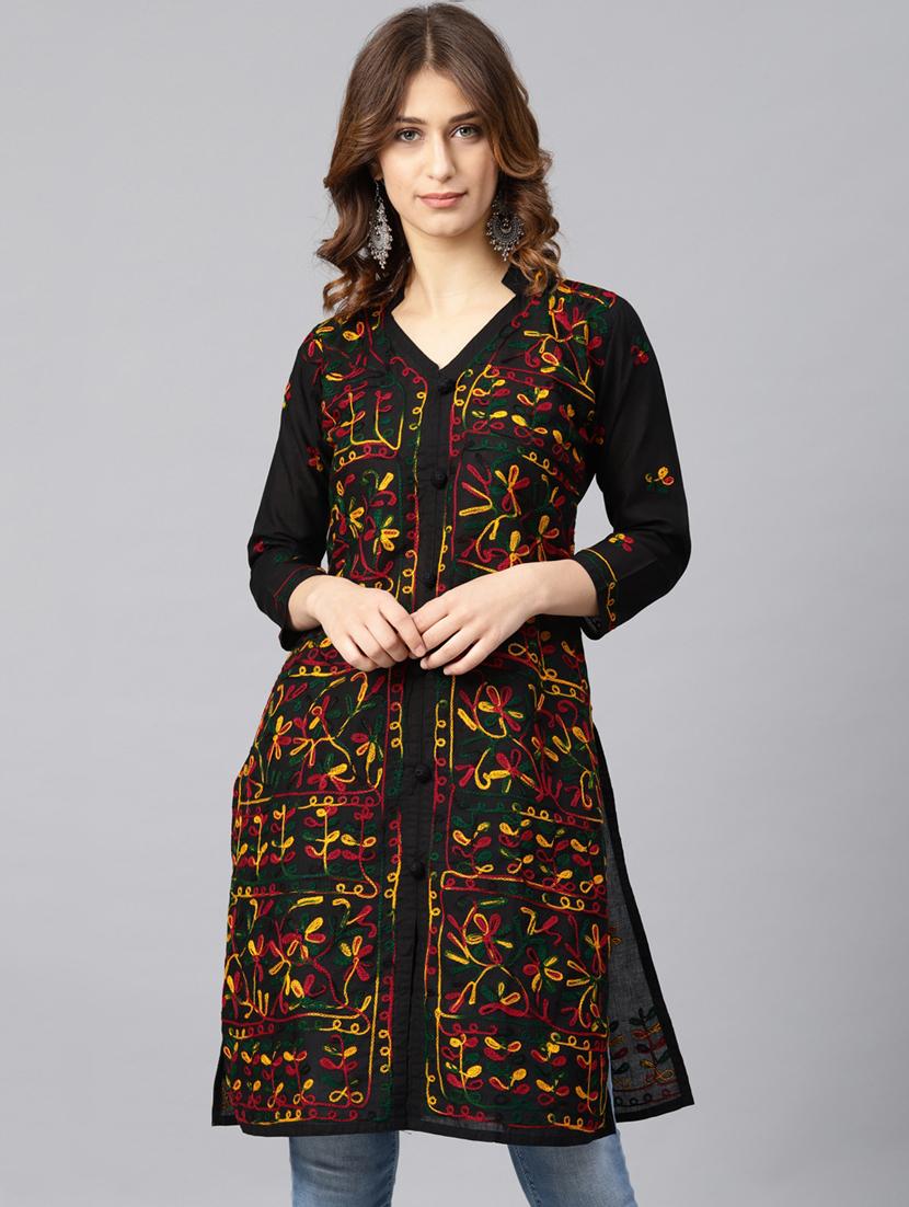chikankari straight kurta - 17559071 - Zoom Image - 1