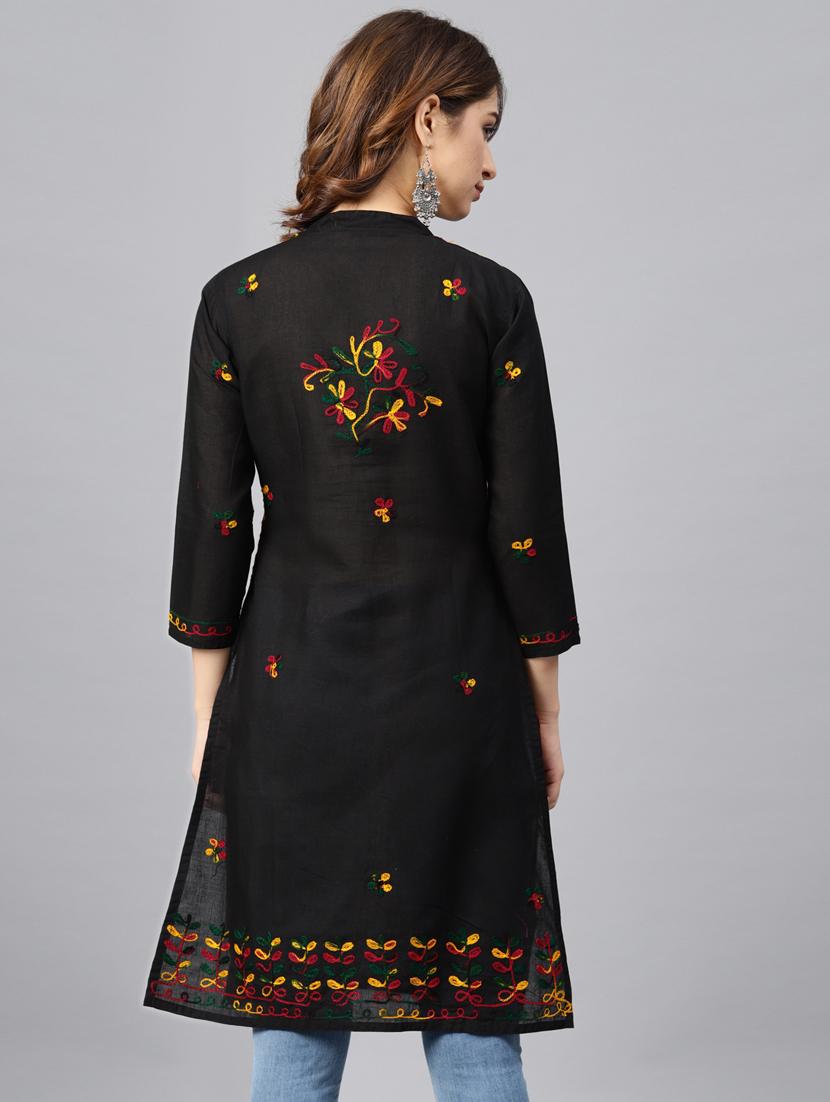 chikankari straight kurta - 17559071 - Zoom Image - 3