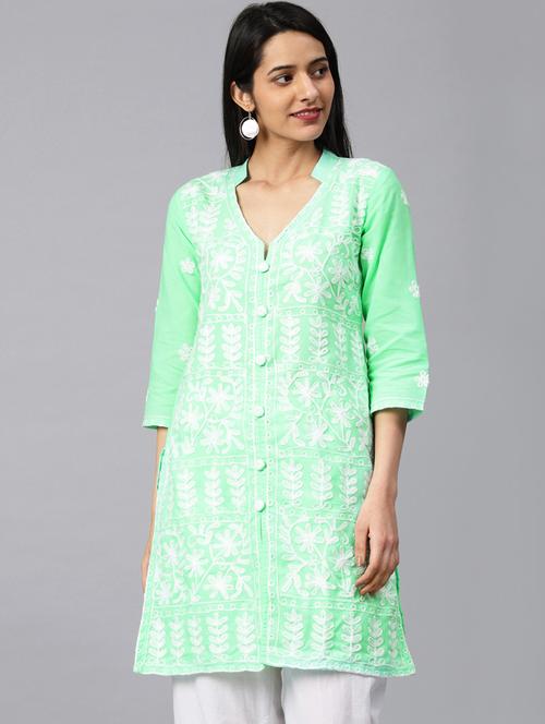 chikankari straight kurta - 17559078 - Standard Image - 1