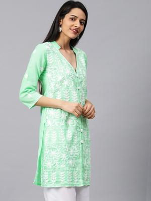 chikankari straight kurta - 17559078 - Standard Image - 2