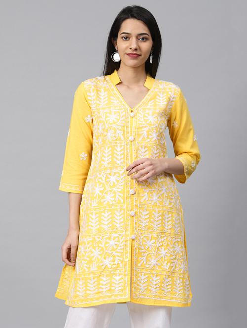chikankari straight kurta - 17559080 - Standard Image - 1