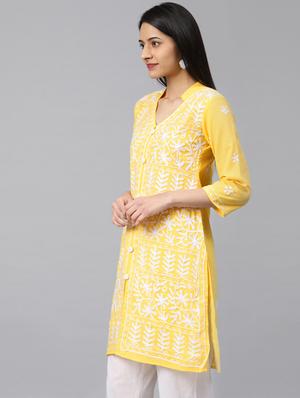 chikankari straight kurta - 17559080 - Standard Image - 2