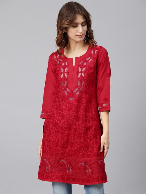 chikankari straight kurta - 17559089 - Standard Image - 1