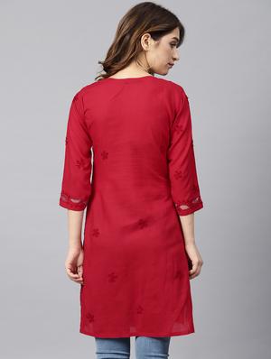 chikankari straight kurta - 17559089 - Standard Image - 3