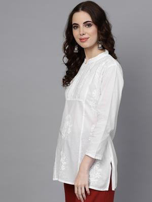 chikankari straight kurta - 17559094 - Standard Image - 2