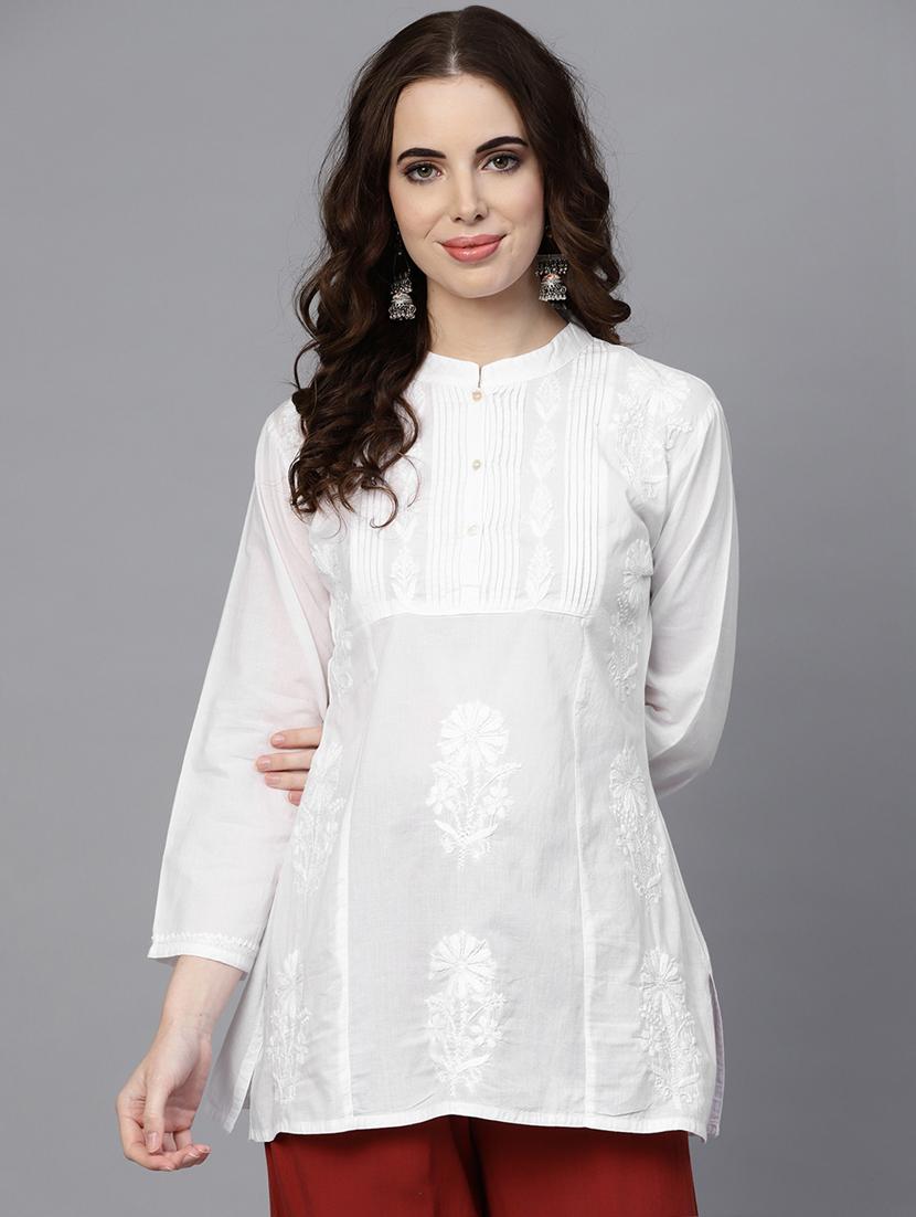 chikankari straight kurta - 17559094 - Zoom Image - 1