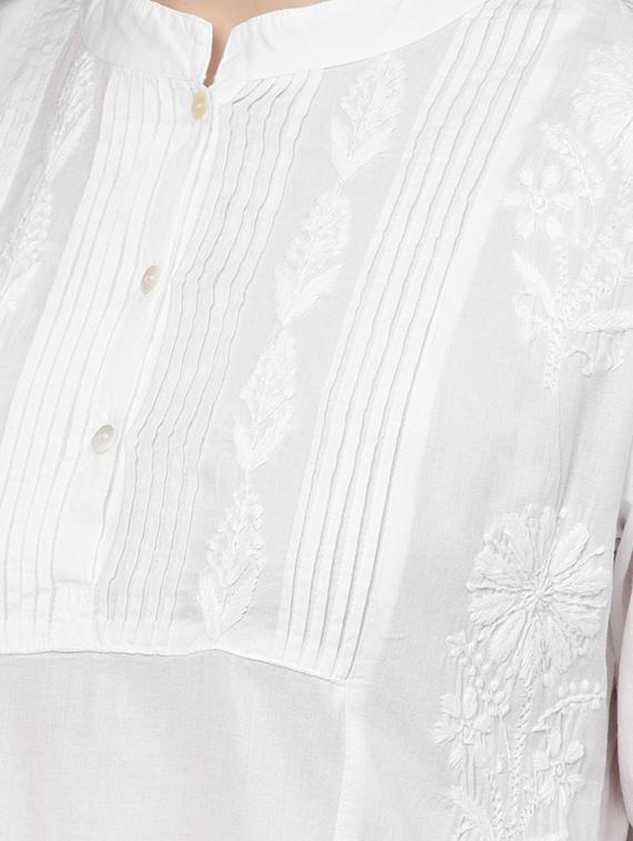 chikankari straight kurta - 17559094 - Zoom Image - 5