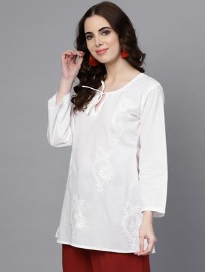chikankari straight kurta - 17559095 - Standard Image - 2