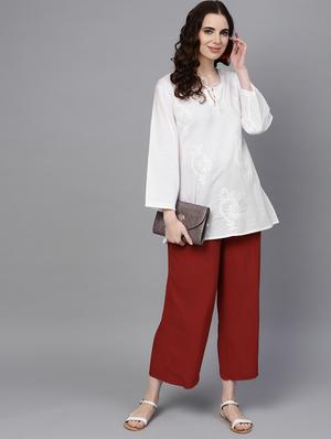 chikankari straight kurta - 17559095 - Standard Image - 4