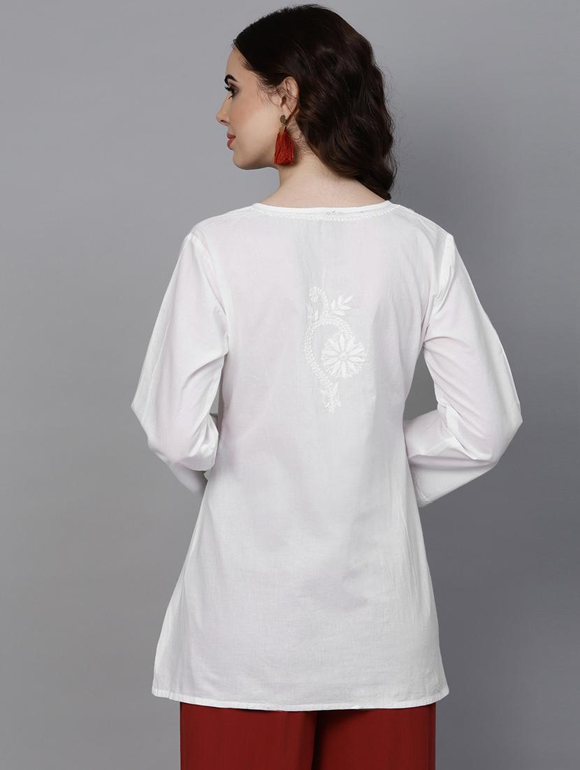 chikankari straight kurta - 17559095 - Zoom Image - 3