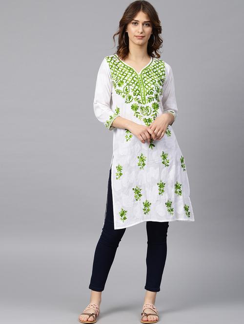 chikankari straight kurta - 17559097 - Standard Image - 1