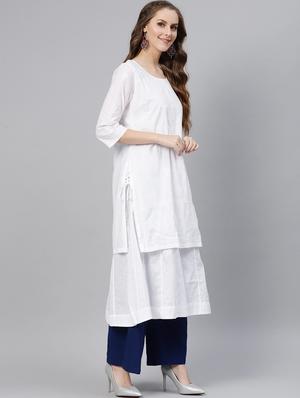 chikankari straight kurta - 17559098 - Standard Image - 2