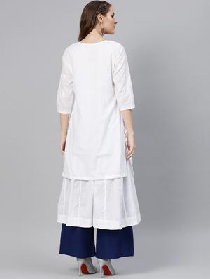 chikankari straight kurta - 17559098 - Standard Image - 3