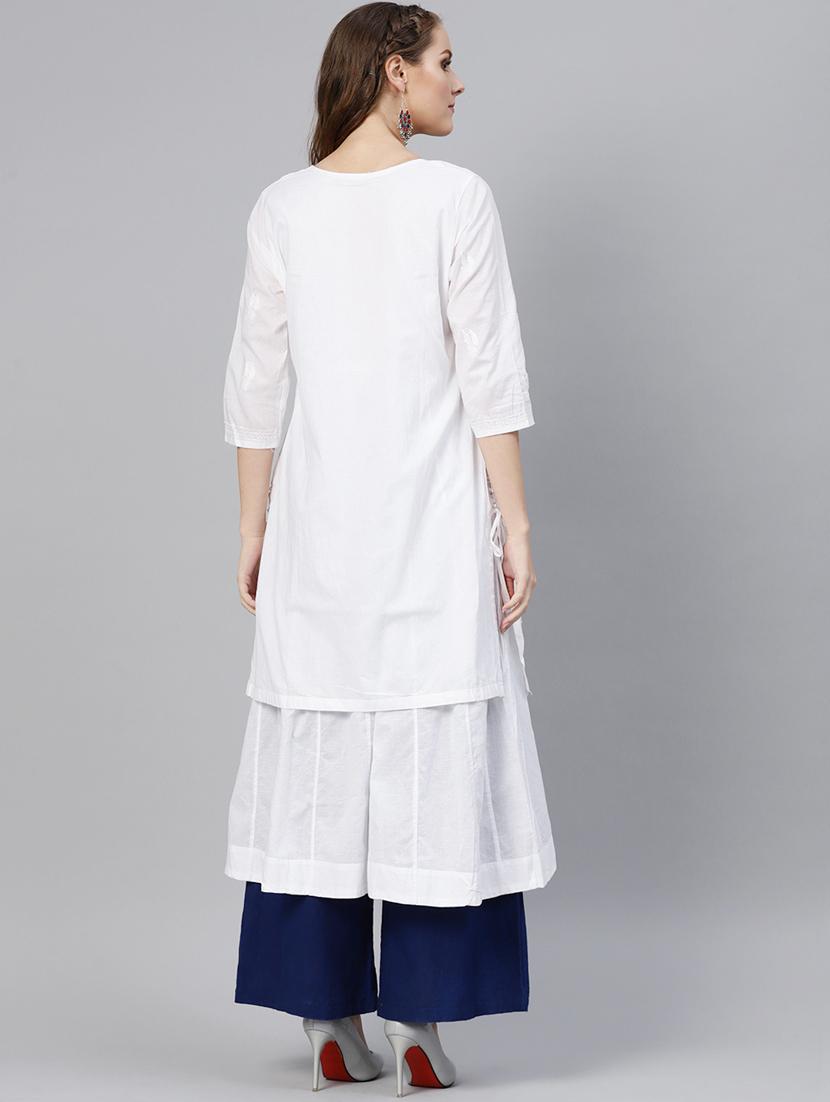 chikankari straight kurta - 17559098 - Zoom Image - 3
