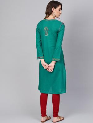 chikankari straight kurta - 17559099 - Standard Image - 3