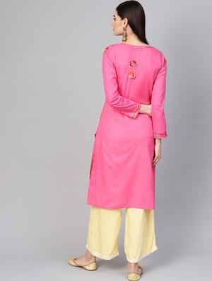 chikankari straight kurta - 17559100 - Standard Image - 3