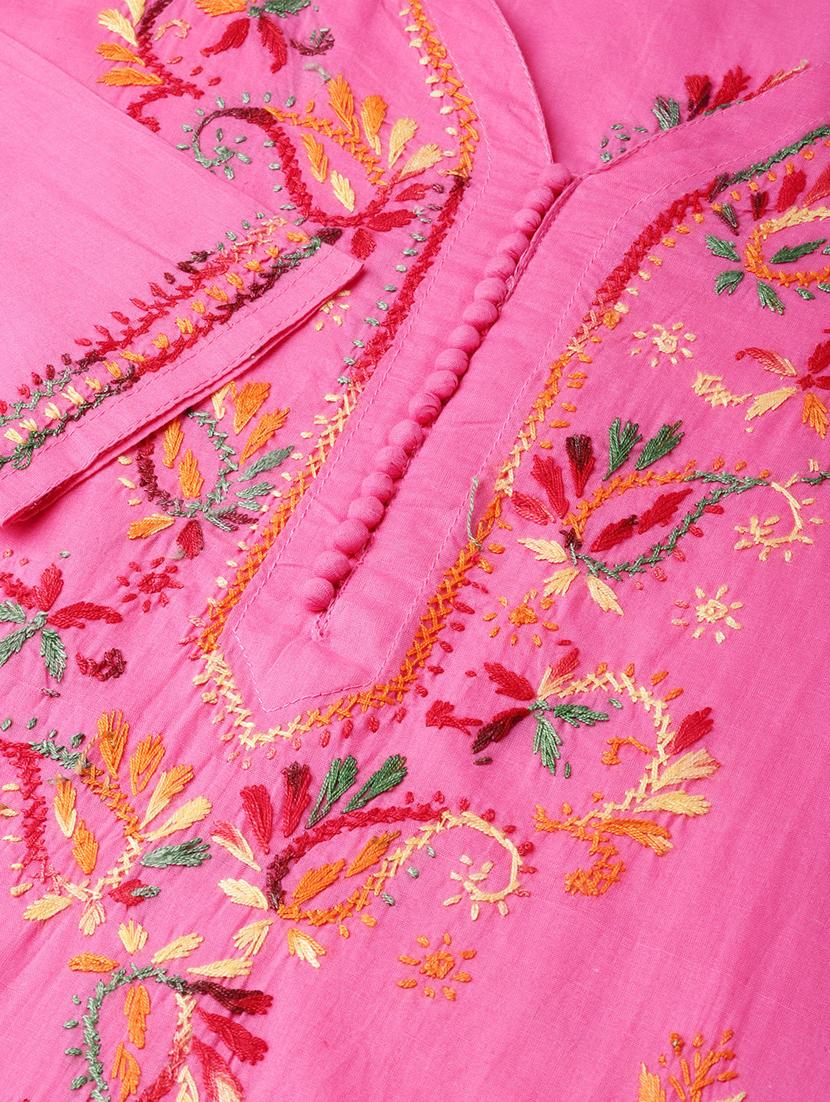 chikankari straight kurta - 17559100 - Zoom Image - 4