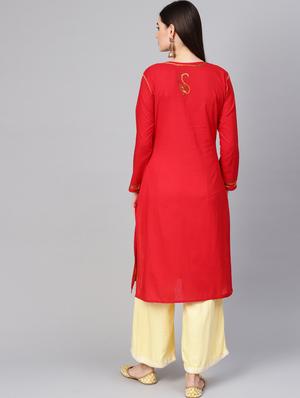 chikankari straight kurta - 17559101 - Standard Image - 3