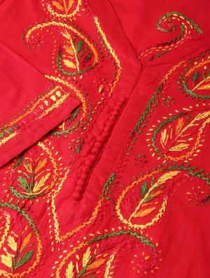 chikankari straight kurta - 17559101 - Standard Image - 4
