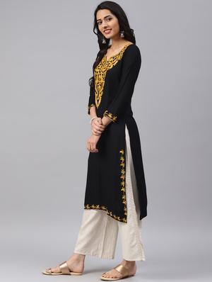 chikankari straight kurta - 17559105 - Standard Image - 2