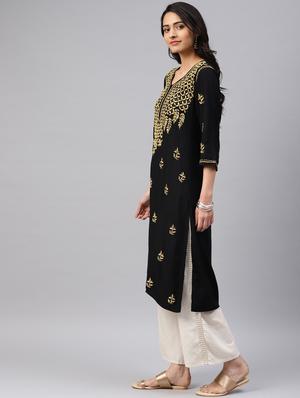chikankari straight kurta - 17559107 - Standard Image - 2