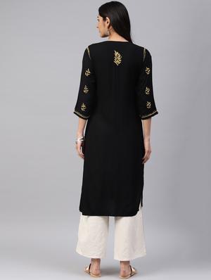 chikankari straight kurta - 17559107 - Standard Image - 3