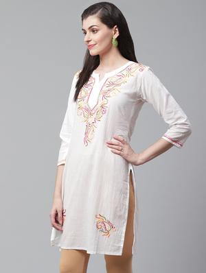 chikankari straight kurta - 17559113 - Standard Image - 2