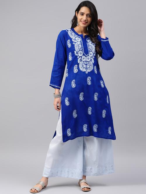 chikankari straight kurta - 17559115 - Standard Image - 1
