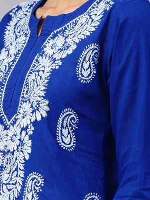 chikankari straight kurta - 17559115 - Standard Image - 4
