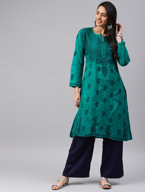 chikankari straight kurta - 17559116 - Standard Image - 1