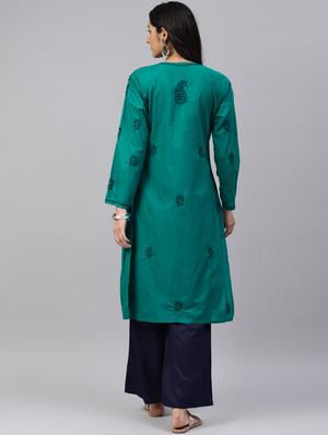 chikankari straight kurta - 17559116 - Standard Image - 3