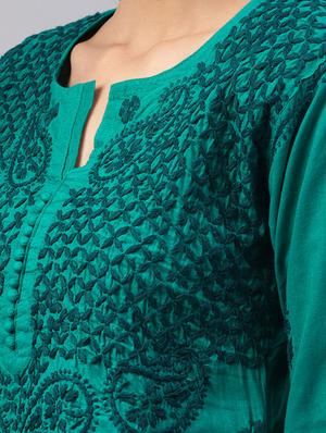 chikankari straight kurta - 17559116 - Standard Image - 4